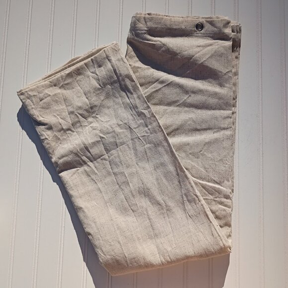 Linen Shower Curtain Beige Fabric 72 x 78 Classic Textured Farmhouse Country NEW - Picture 6 of 8